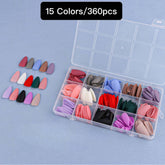15 Colors 360pcs /Set Press On Nails 24pcs/Color FN14
